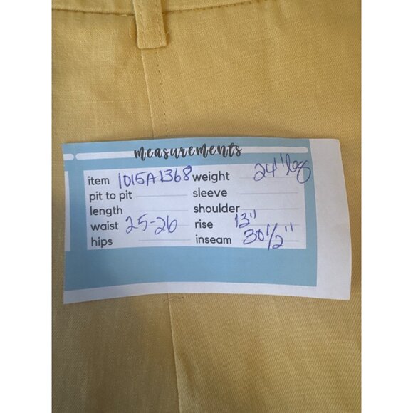 2/$30 ZARA XS Yellow High Rise Wide-Leg Linen & Cotton Blend Pants - Picture 14 of 16